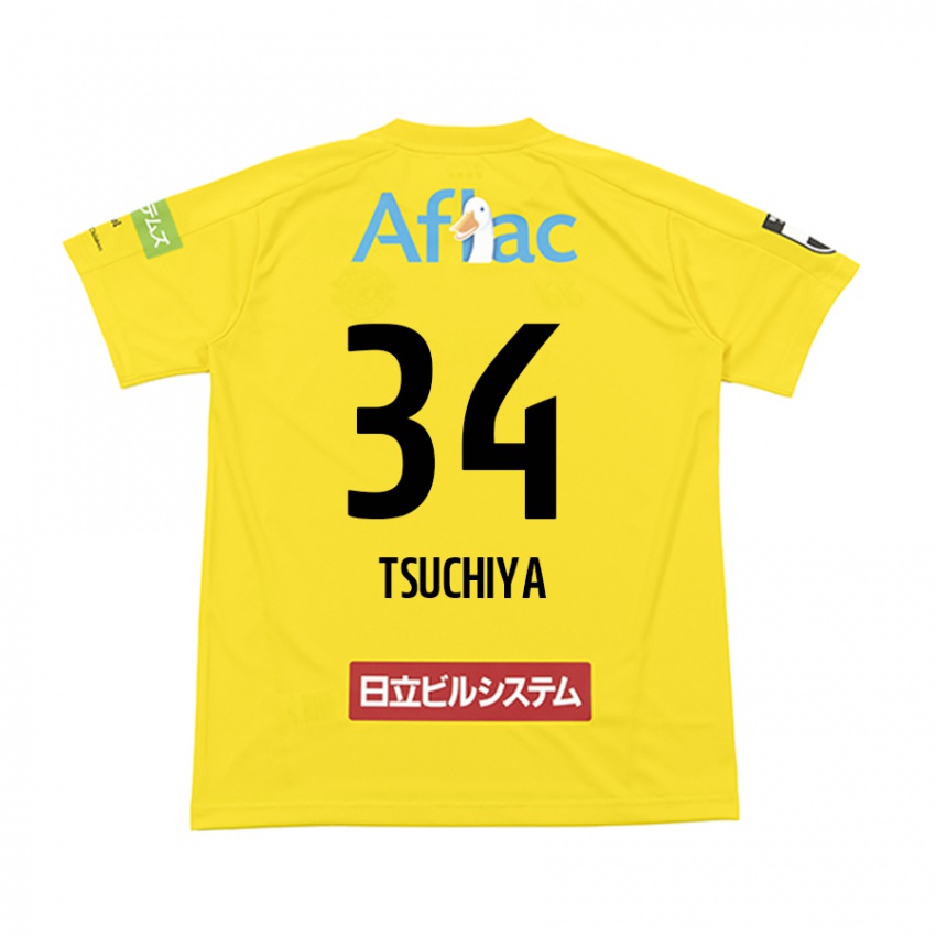 Niño Camiseta Takumi Tsuchiya #34 Amarillo Negro 1ª Equipación 2024/25 La Camisa Chile