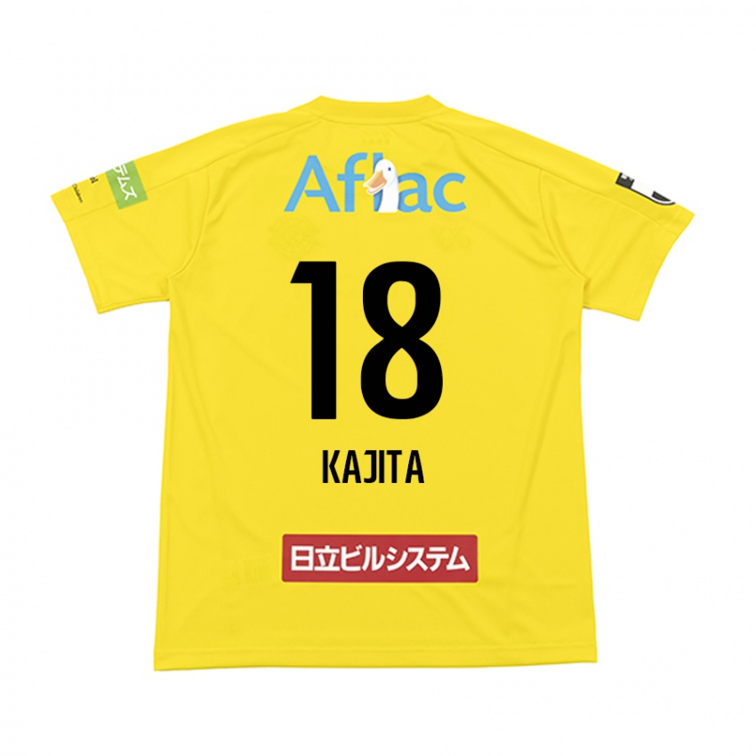 Niño Camiseta Kento Kajita #18 Amarillo Negro 1ª Equipación 2024/25 La Camisa Chile