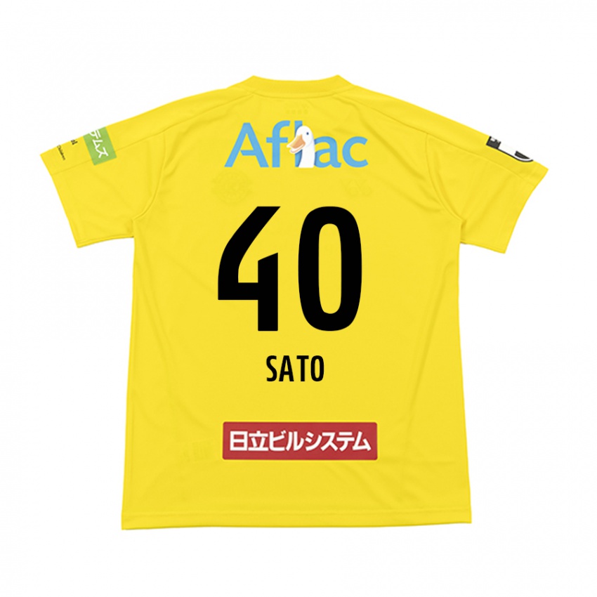 Niño Camiseta Raku Sato #40 Amarillo Negro 1ª Equipación 2024/25 La Camisa Chile