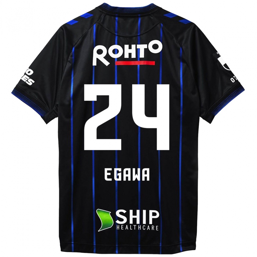 Niño Camiseta Yusei Egawa #24 Azul Negro 1ª Equipación 2024/25 La Camisa Chile