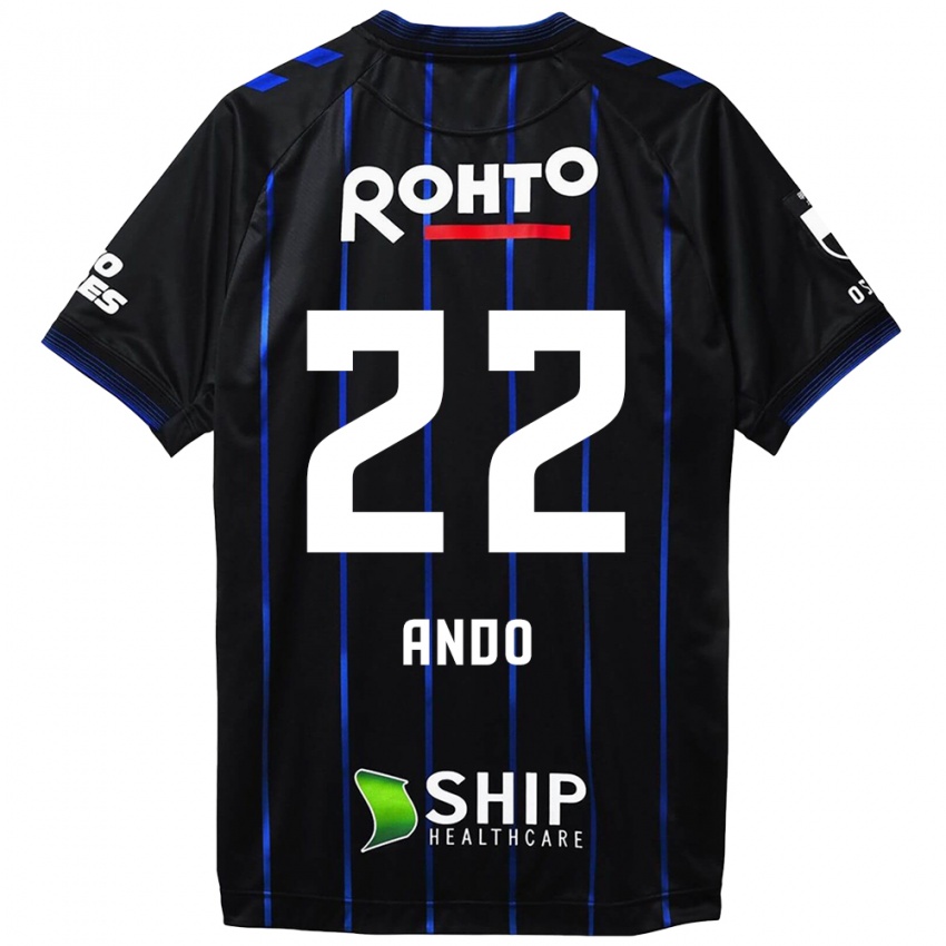 Niño Camiseta Rikuto Ando #22 Azul Negro 1ª Equipación 2024/25 La Camisa Chile