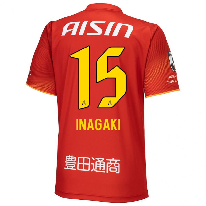 Niño Camiseta Sho Inagaki #15 Rojo Blanco Amarillo 1ª Equipación 2024/25 La Camisa Chile