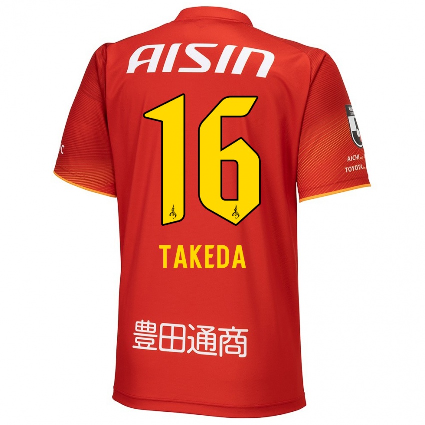 Niño Camiseta Yohei Takeda #16 Rojo Blanco Amarillo 1ª Equipación 2024/25 La Camisa Chile