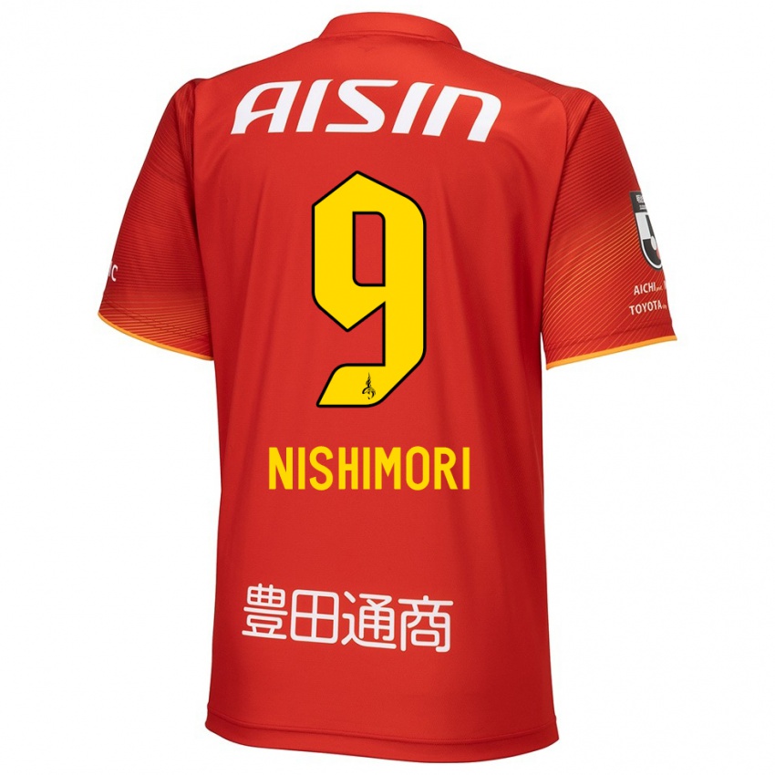 Niño Camiseta Naoto Nishimori #9 Rojo Blanco Amarillo 1ª Equipación 2024/25 La Camisa Chile