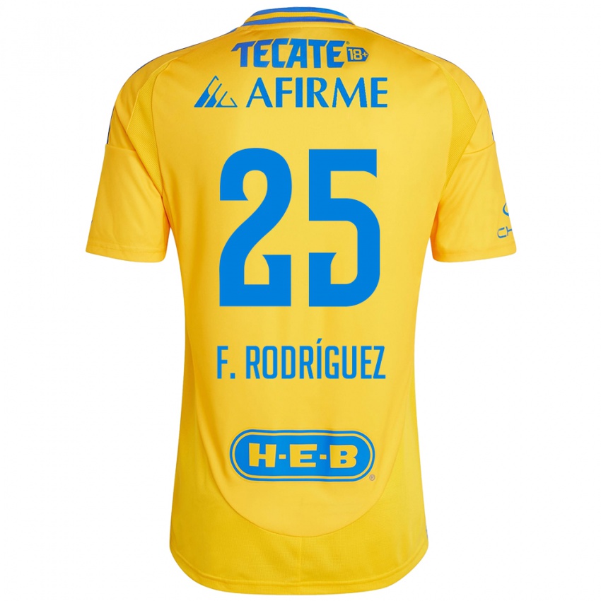 Niño Camiseta Felipe Rodríguez #25 Oro Amarillo 1ª Equipación 2024/25 La Camisa Chile