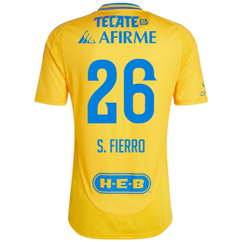 Niño Camiseta Sebastián Fierro #26 Oro Amarillo 1ª Equipación 2024/25 La Camisa Chile