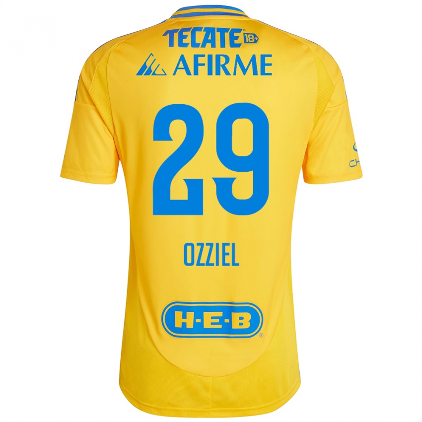 Niño Camiseta Ozziel Herrera #29 Oro Amarillo 1ª Equipación 2024/25 La Camisa Chile