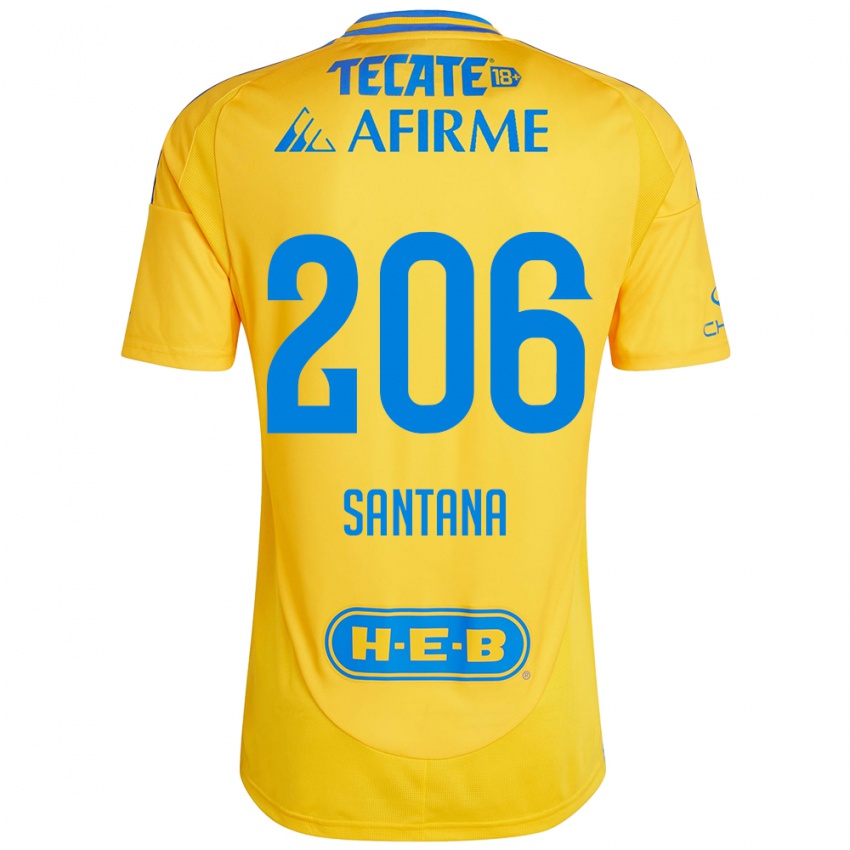 Niño Camiseta Joel Santana #206 Oro Amarillo 1ª Equipación 2024/25 La Camisa Chile