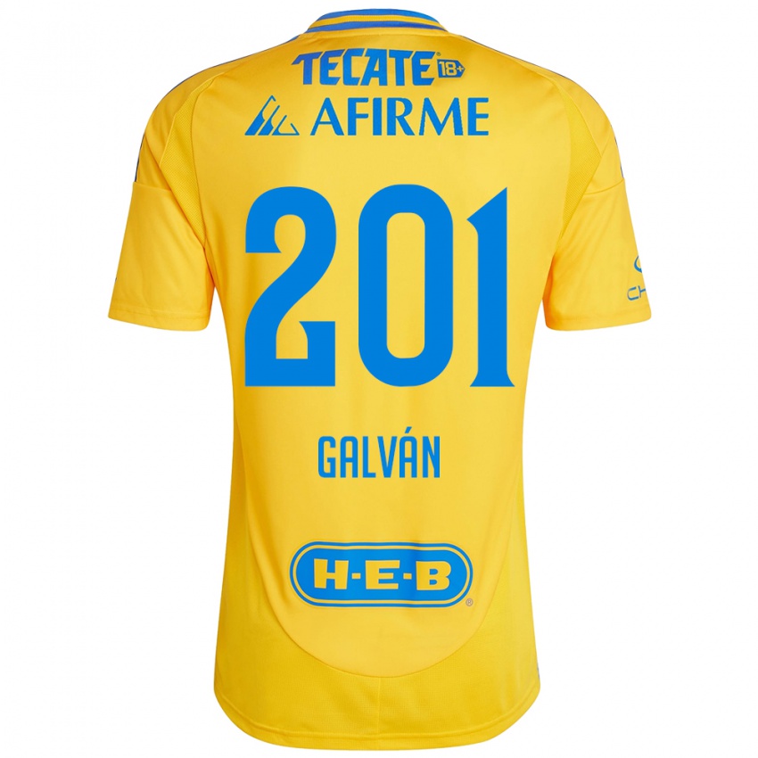 Niño Camiseta Isac Galván #201 Oro Amarillo 1ª Equipación 2024/25 La Camisa Chile