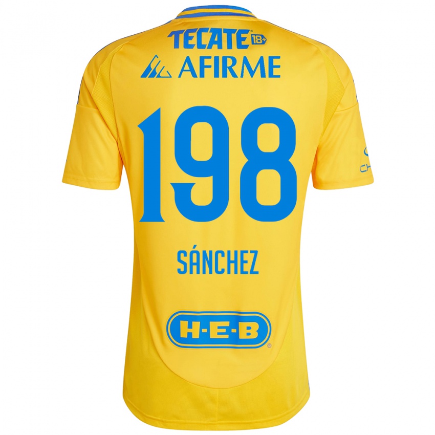 Niño Camiseta Diego Sánchez #198 Oro Amarillo 1ª Equipación 2024/25 La Camisa Chile