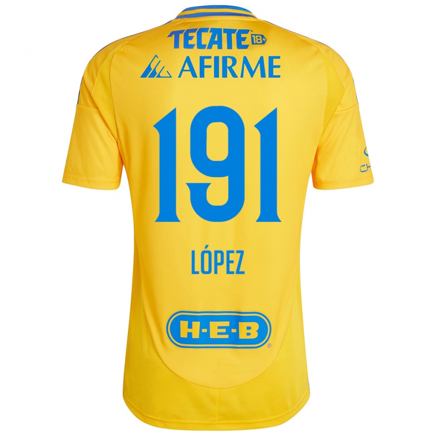 Niño Camiseta Adrián López #191 Oro Amarillo 1ª Equipación 2024/25 La Camisa Chile