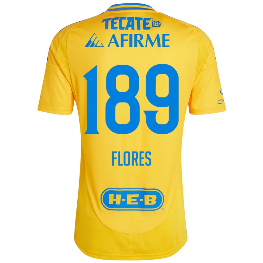 Niño Camiseta Rolando Flores #189 Oro Amarillo 1ª Equipación 2024/25 La Camisa Chile