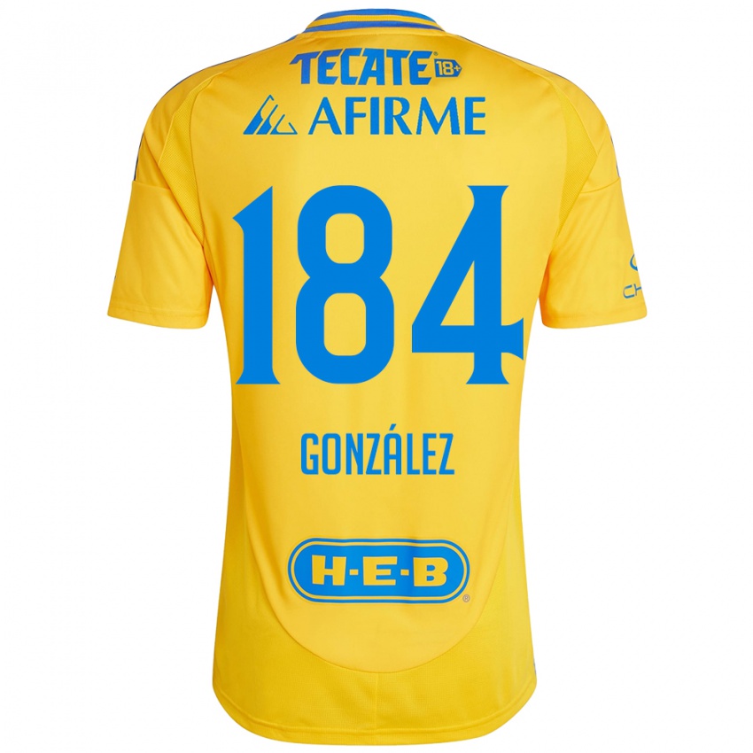 Niño Camiseta Erick González #184 Oro Amarillo 1ª Equipación 2024/25 La Camisa Chile