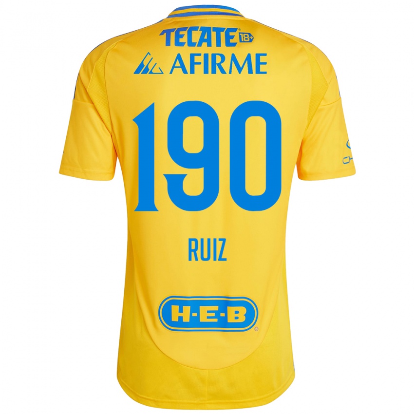 Niño Camiseta Óscar Ruiz #190 Oro Amarillo 1ª Equipación 2024/25 La Camisa Chile