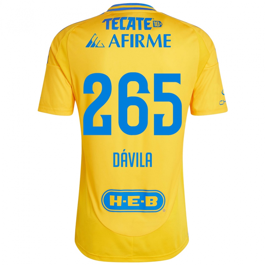 Niño Camiseta Emiliano Dávila #265 Oro Amarillo 1ª Equipación 2024/25 La Camisa Chile