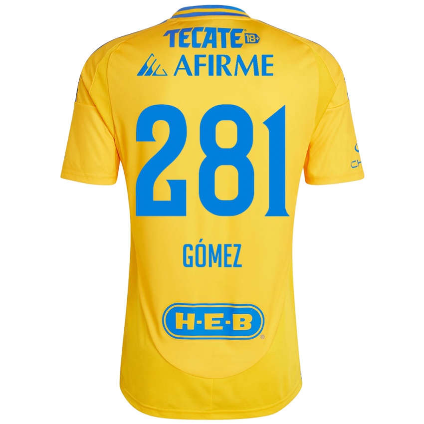 Niño Camiseta Luis Gómez #281 Oro Amarillo 1ª Equipación 2024/25 La Camisa Chile