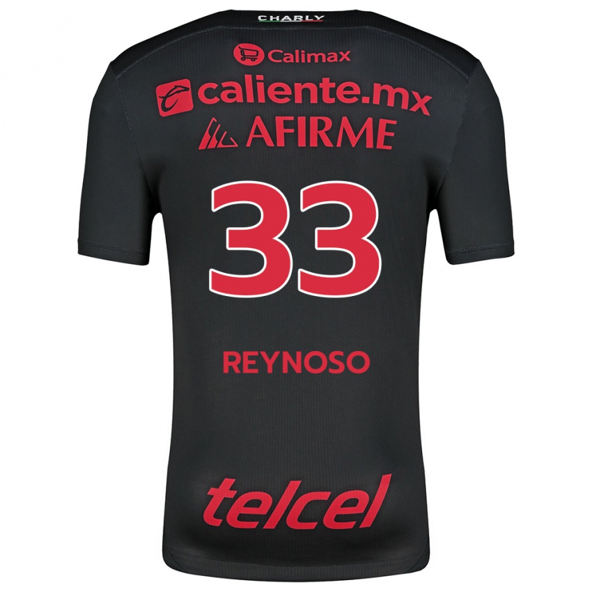 Niño Camiseta Emanuel Reynoso #33 Negro Rojo 1ª Equipación 2024/25 La Camisa Chile