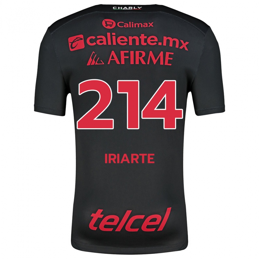 Niño Camiseta Oliver Iriarte #214 Negro Rojo 1ª Equipación 2024/25 La Camisa Chile