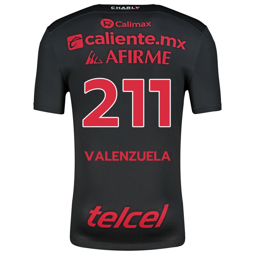 Niño Camiseta Aldieri Valenzuela #211 Negro Rojo 1ª Equipación 2024/25 La Camisa Chile