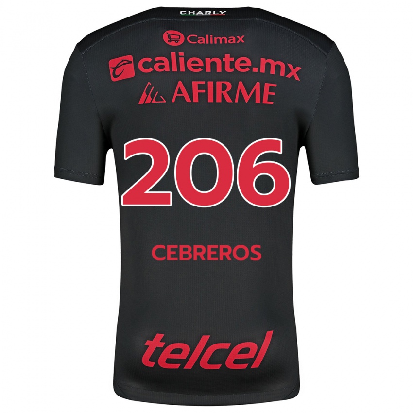 Niño Camiseta Luis Cebreros #206 Negro Rojo 1ª Equipación 2024/25 La Camisa Chile