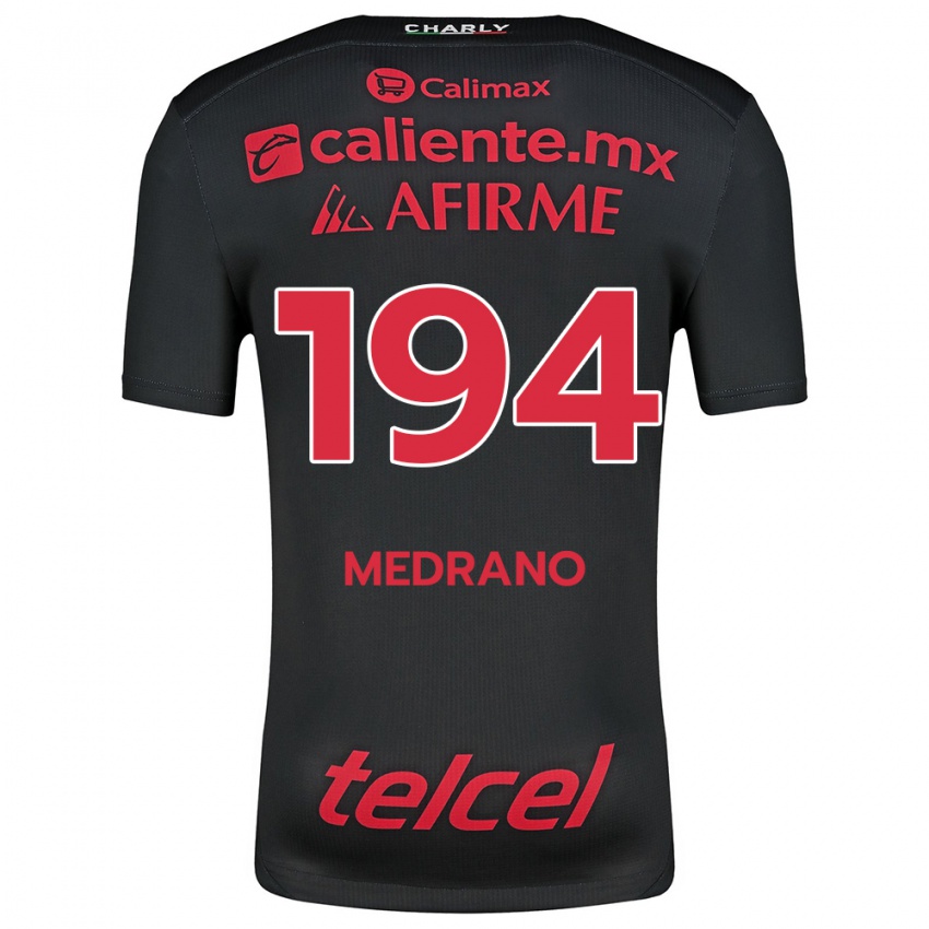 Niño Camiseta Luis Medrano #194 Negro Rojo 1ª Equipación 2024/25 La Camisa Chile