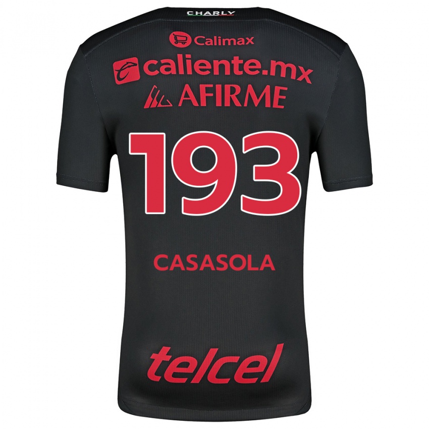 Niño Camiseta Axel Casasola #193 Negro Rojo 1ª Equipación 2024/25 La Camisa Chile