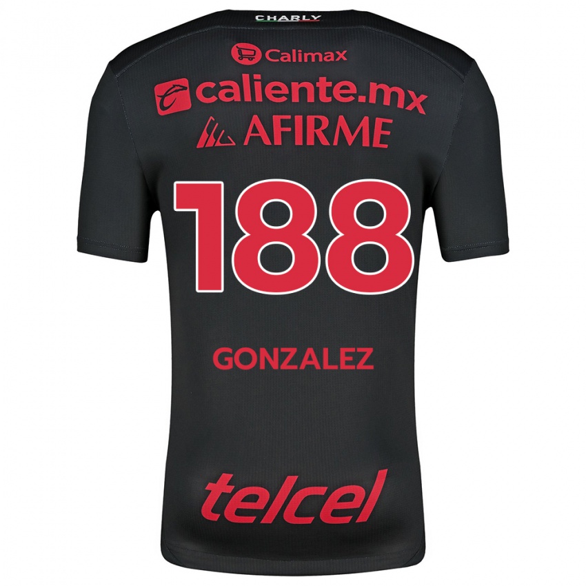 Niño Camiseta Jorge González #188 Negro Rojo 1ª Equipación 2024/25 La Camisa Chile