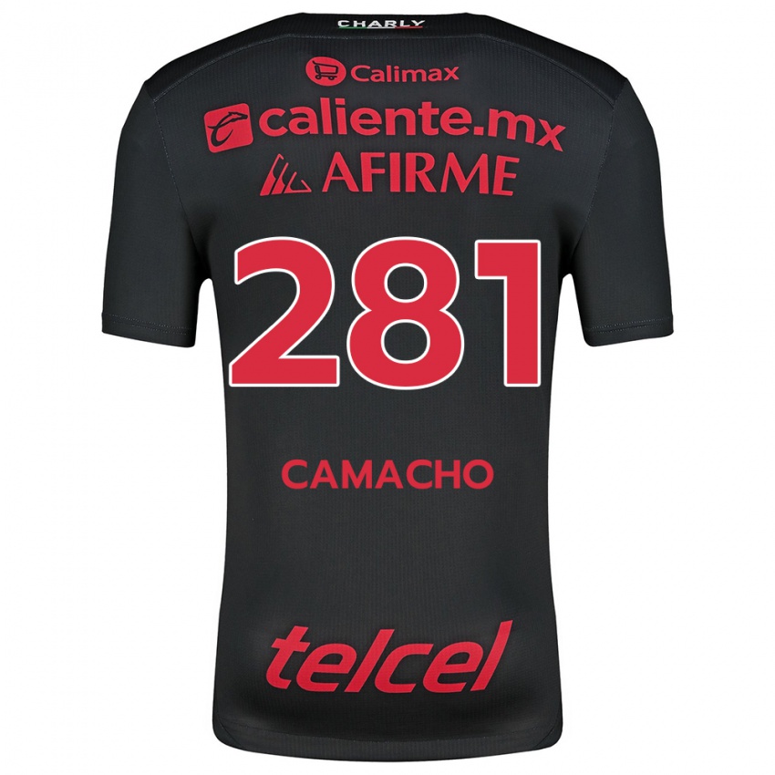 Niño Camiseta Javier Camacho #281 Negro Rojo 1ª Equipación 2024/25 La Camisa Chile