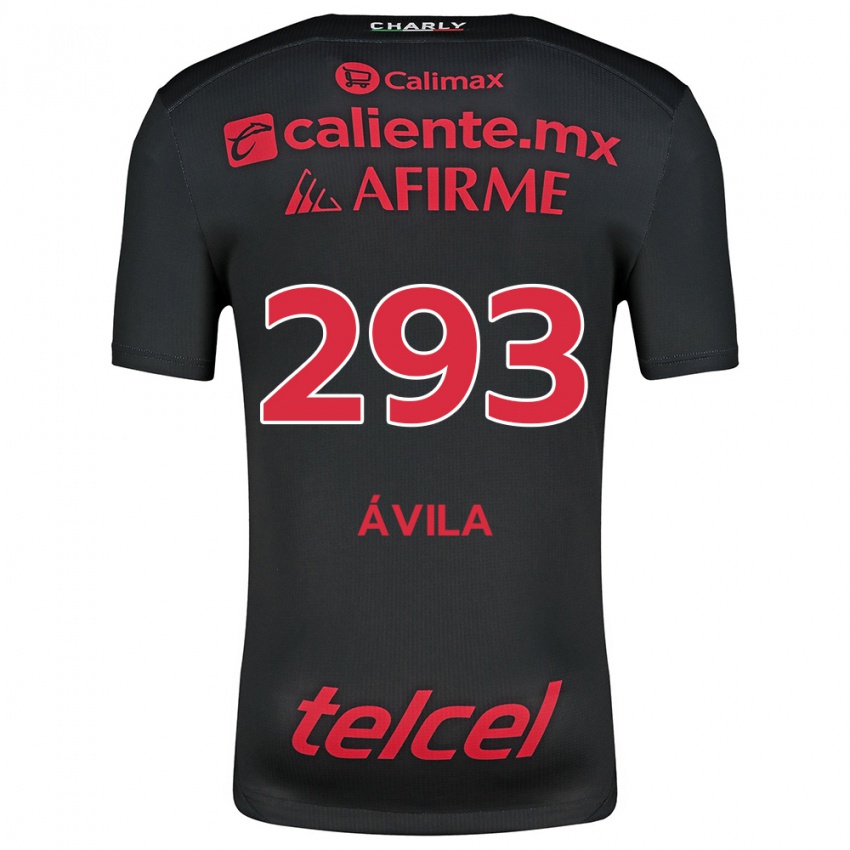 Niño Camiseta Daniel Ávila #293 Negro Rojo 1ª Equipación 2024/25 La Camisa Chile