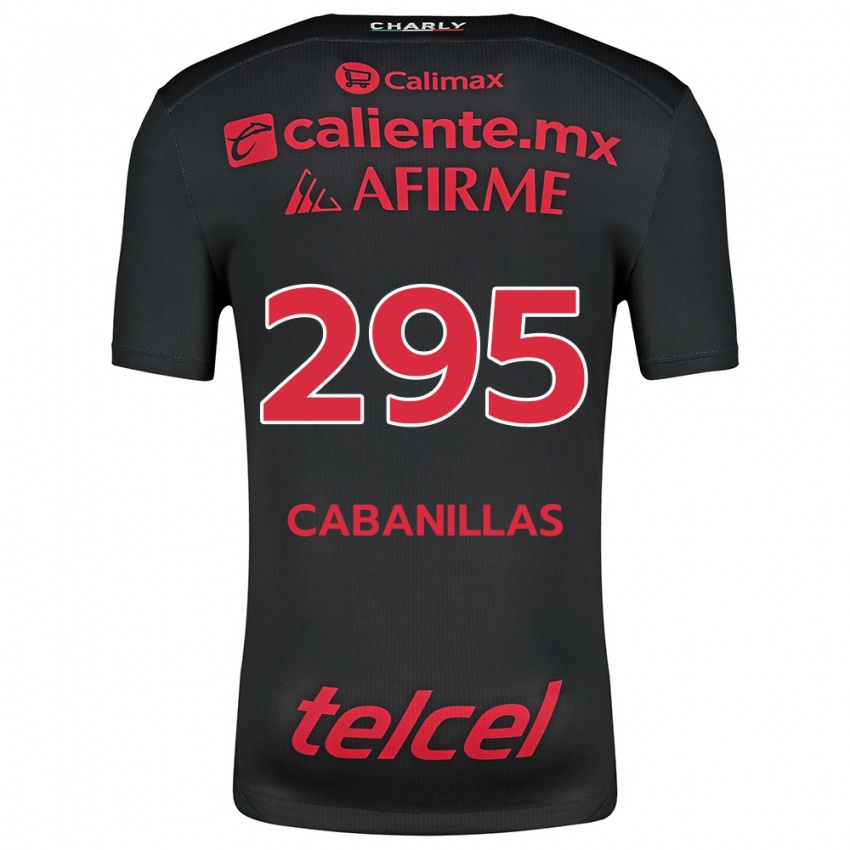 Niño Camiseta Osvaldo Cabanillas #295 Negro Rojo 1ª Equipación 2024/25 La Camisa Chile