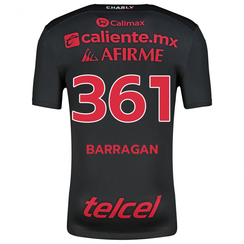 Niño Camiseta Jesús Barragán #361 Negro Rojo 1ª Equipación 2024/25 La Camisa Chile