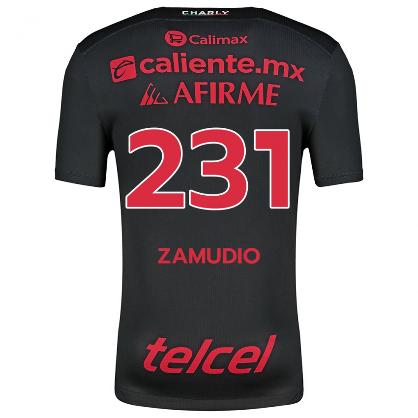 Niño Camiseta Irwin Zamudio #231 Negro Rojo 1ª Equipación 2024/25 La Camisa Chile