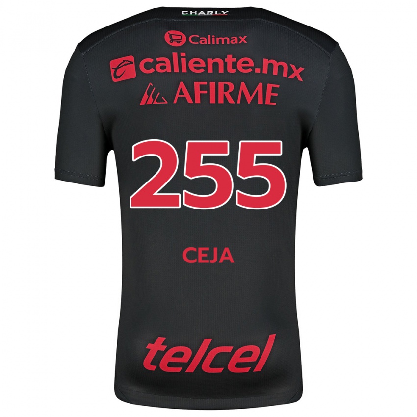 Niño Camiseta Julio Ceja #255 Negro Rojo 1ª Equipación 2024/25 La Camisa Chile