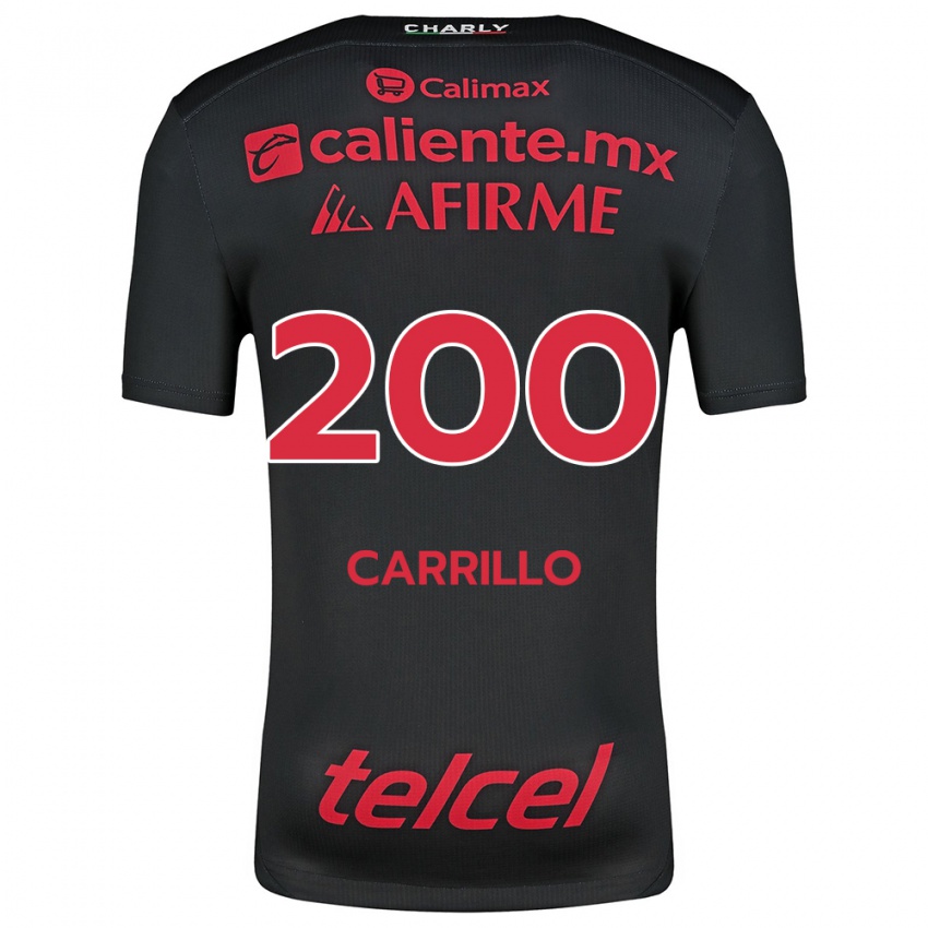 Niño Camiseta Manuel Carrillo #200 Negro Rojo 1ª Equipación 2024/25 La Camisa Chile