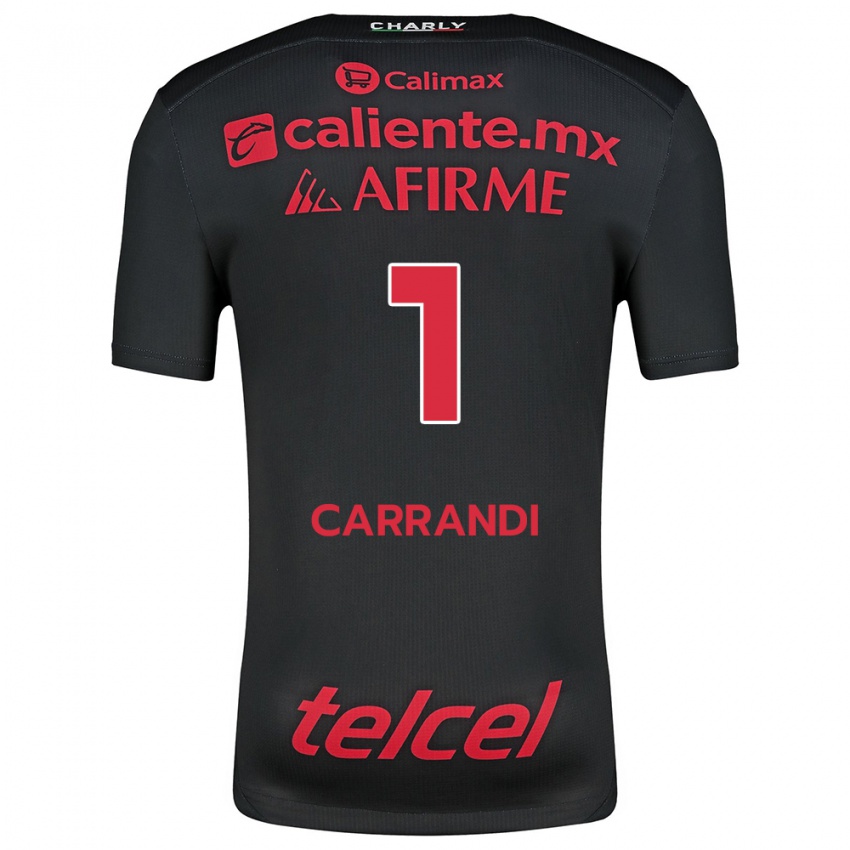 Niño Camiseta Daniela Carrandi #1 Negro Rojo 1ª Equipación 2024/25 La Camisa Chile