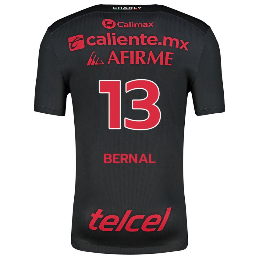 Niño Camiseta Mayra Pelayo-Bernal #13 Negro Rojo 1ª Equipación 2024/25 La Camisa Chile