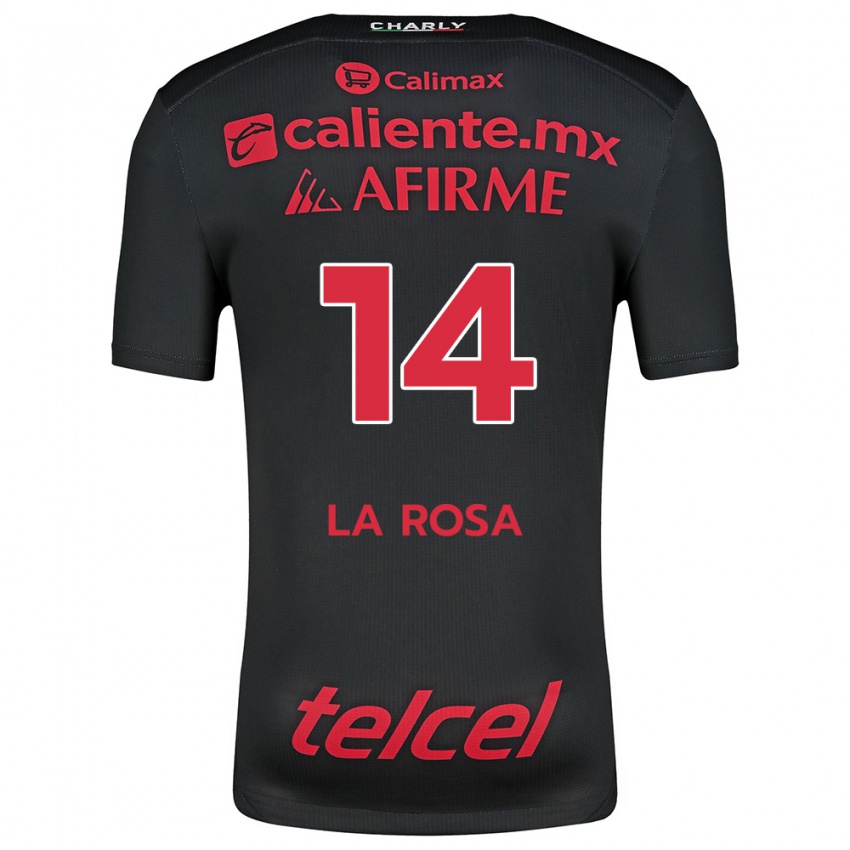 Niño Camiseta Joselyn De La Rosa #14 Negro Rojo 1ª Equipación 2024/25 La Camisa Chile