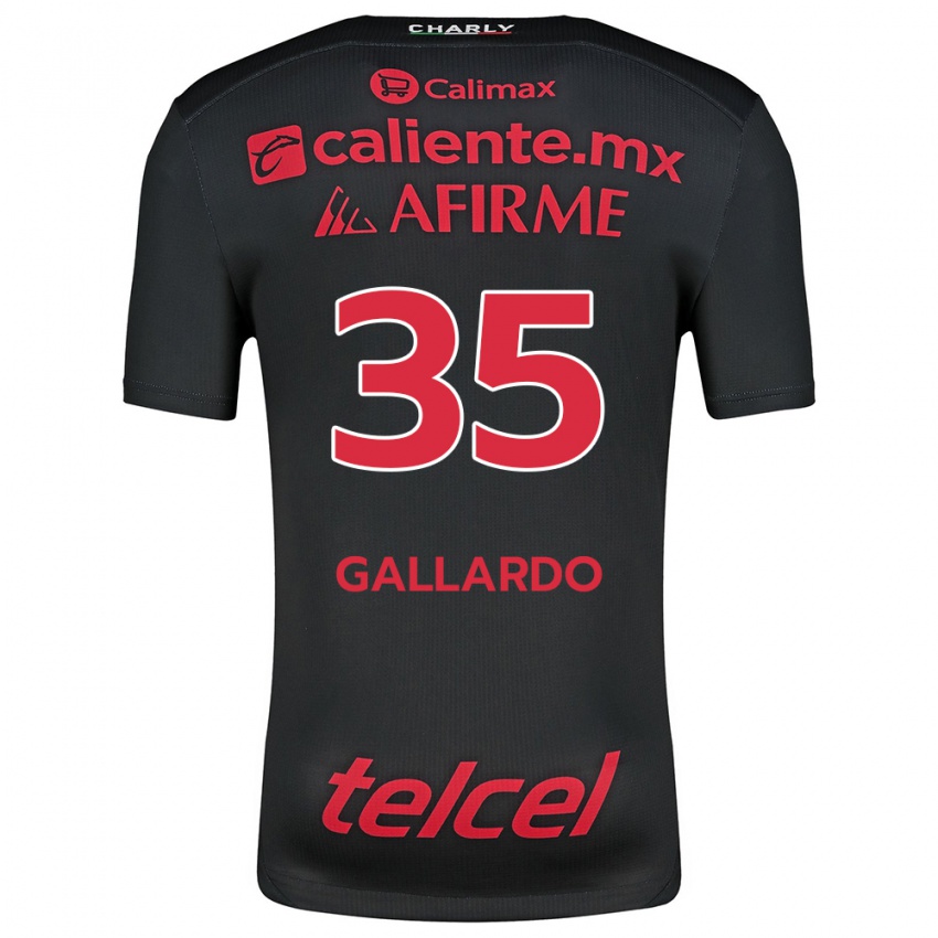 Niño Camiseta Gloriaisabel Gallardo #35 Negro Rojo 1ª Equipación 2024/25 La Camisa Chile