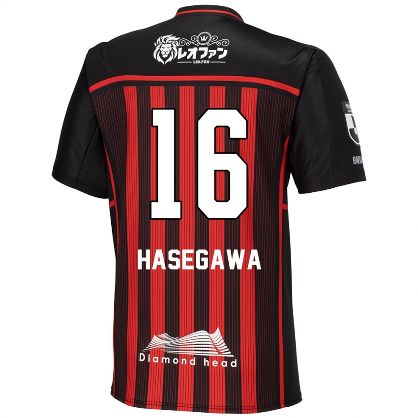 Niño Camiseta Tatsuya Hasegawa #16 Negro Rojo 1ª Equipación 2024/25 La Camisa Chile