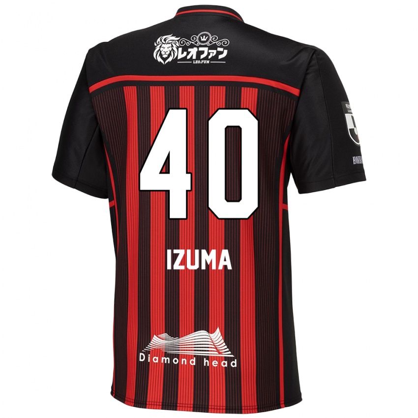 Niño Camiseta Shido Izuma #40 Negro Rojo 1ª Equipación 2024/25 La Camisa Chile