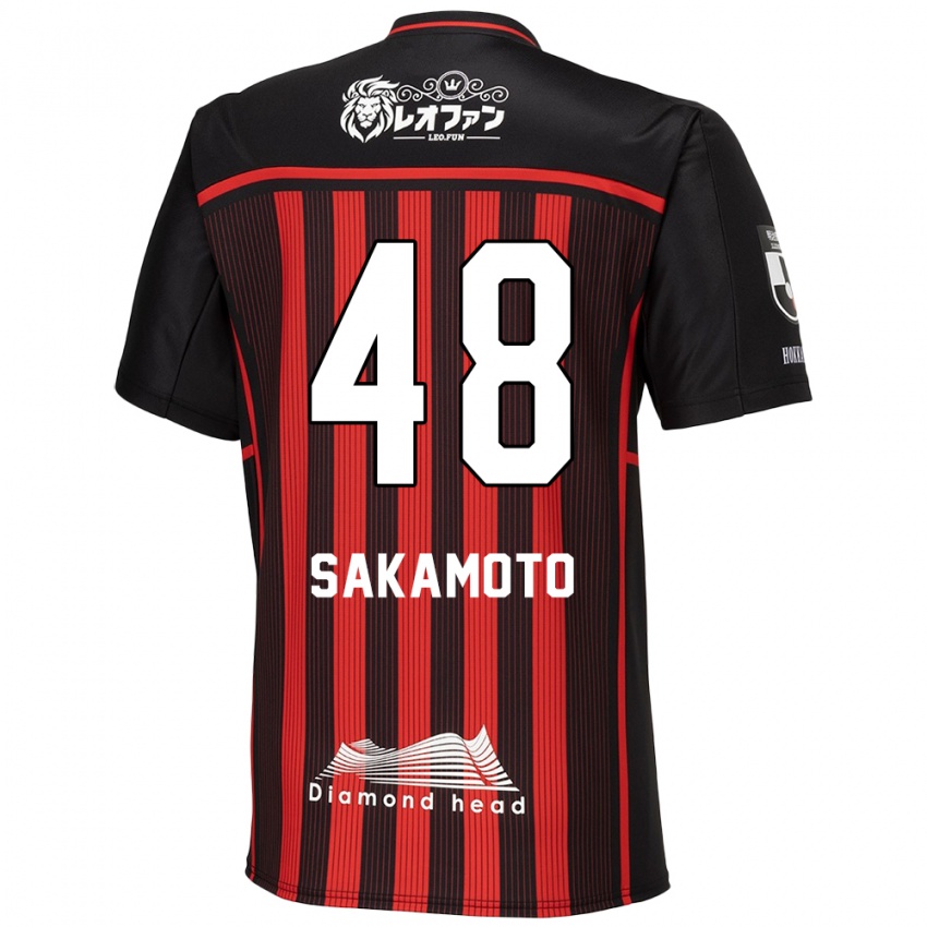 Niño Camiseta Kanta Sakamoto #48 Negro Rojo 1ª Equipación 2024/25 La Camisa Chile