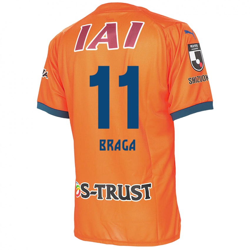 Niño Camiseta Lucas Braga #11 Naranja Azul 1ª Equipación 2024/25 La Camisa Chile