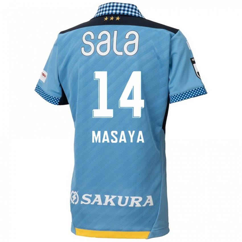 Niño Camiseta Masaya Matsumoto #14 Azul Negro 1ª Equipación 2024/25 La Camisa Chile