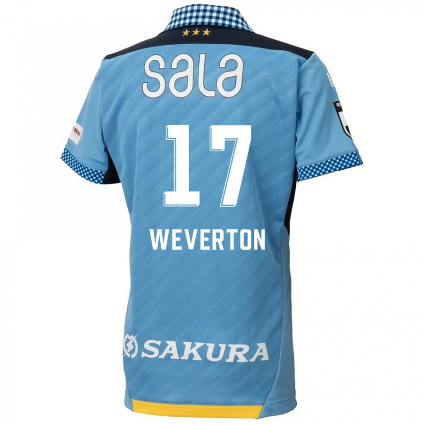 Niño Camiseta Weverton #17 Azul Negro 1ª Equipación 2024/25 La Camisa Chile