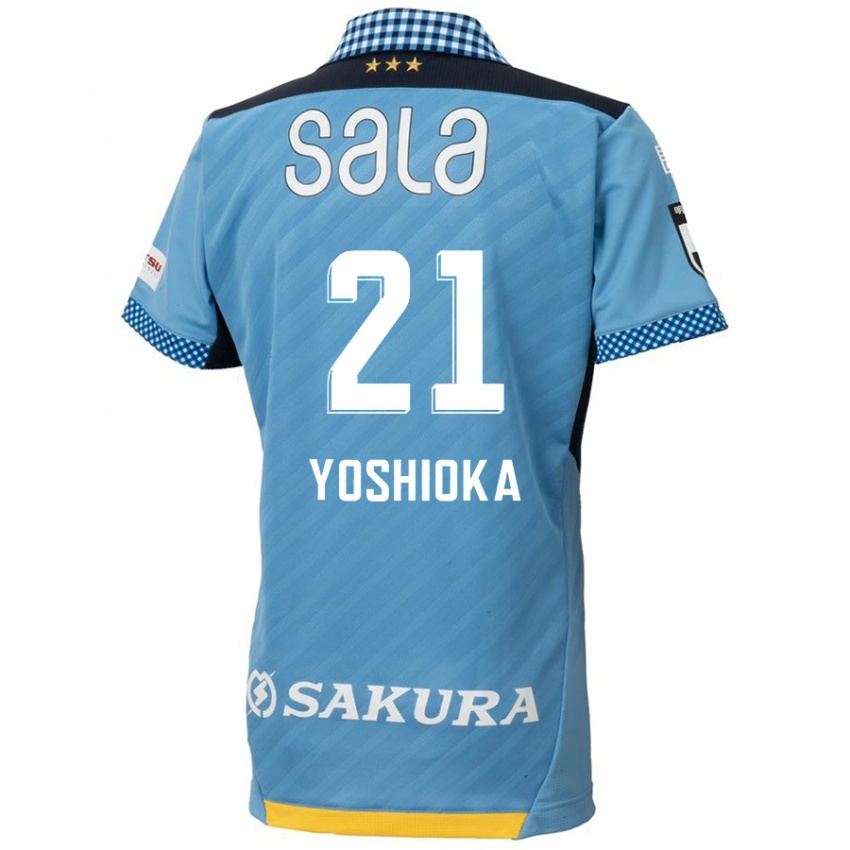 Niño Camiseta Kanta Yoshioka #21 Azul Negro 1ª Equipación 2024/25 La Camisa Chile