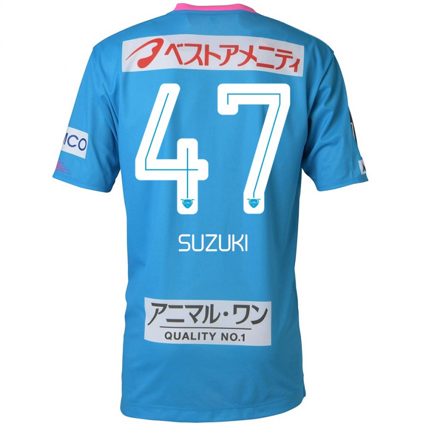 Niño Camiseta Daichi Suzuki #47 Azul Rosado 1ª Equipación 2024/25 La Camisa Chile