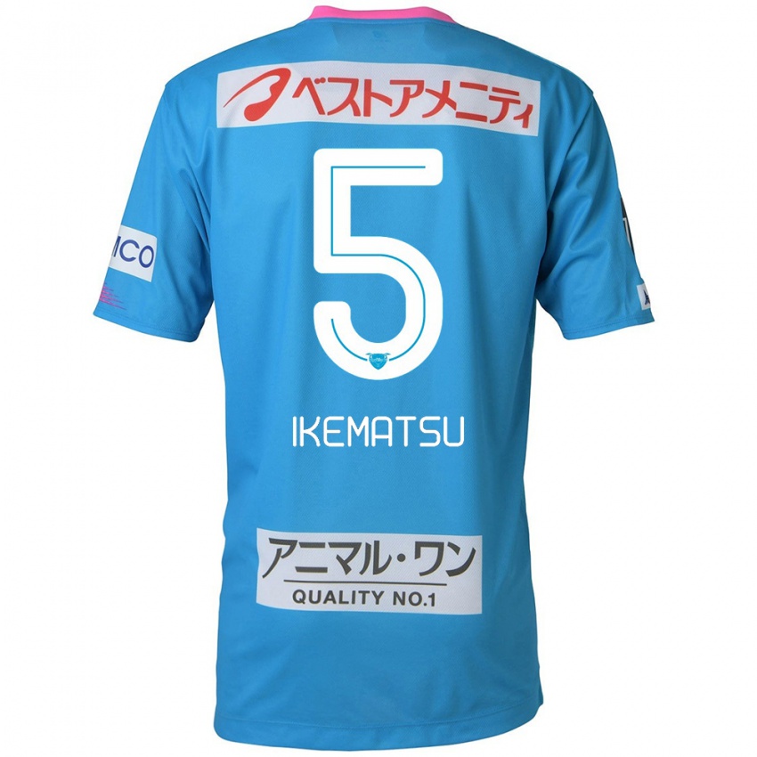 Niño Camiseta Teppei Ikematsu #5 Azul Rosado 1ª Equipación 2024/25 La Camisa Chile