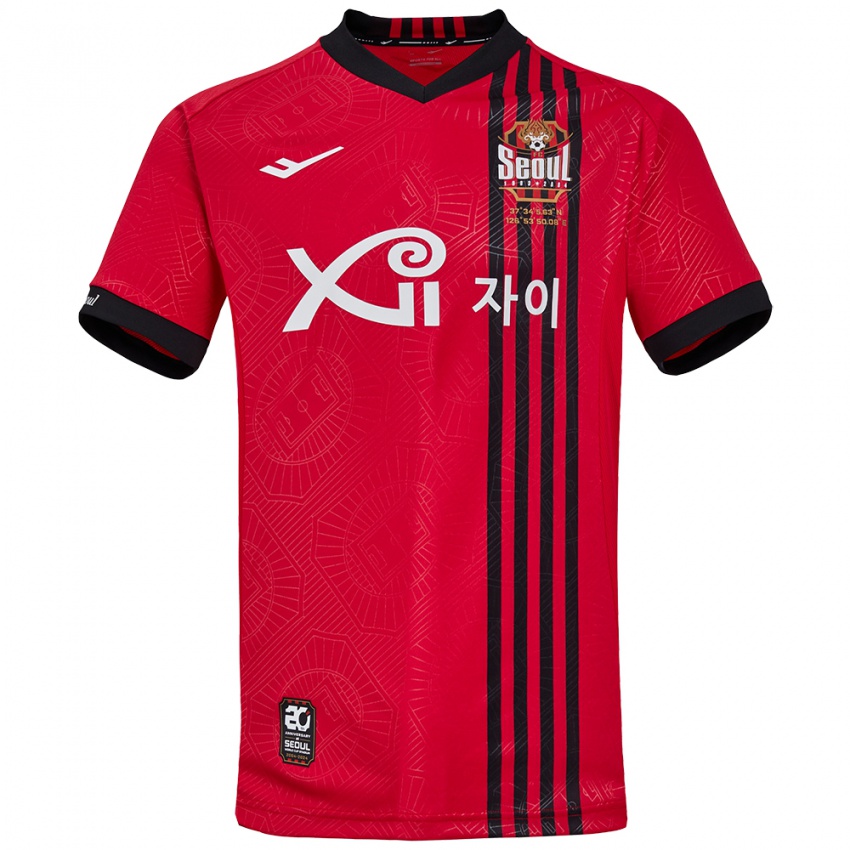 Niño Camiseta Seong-Min Hwang #18 Negro Rojo 1ª Equipación 2024/25 La Camisa Chile