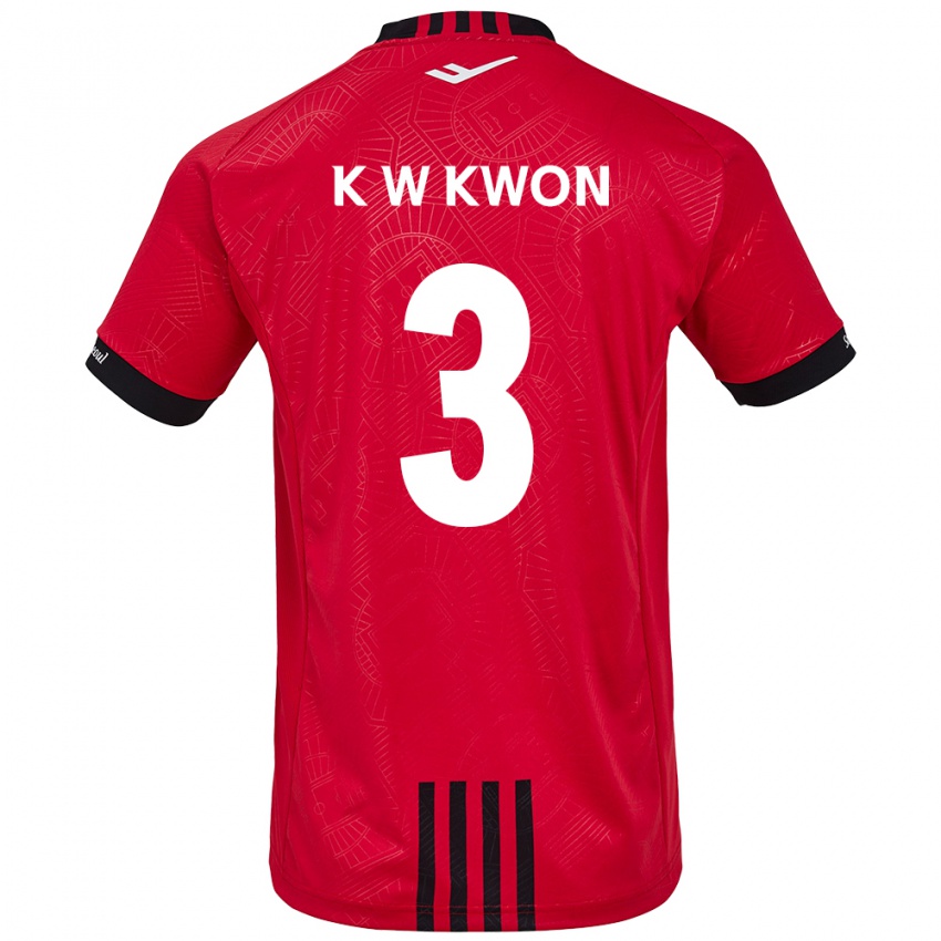 Niño Camiseta Wan-Kyu Kwon #3 Negro Rojo 1ª Equipación 2024/25 La Camisa Chile