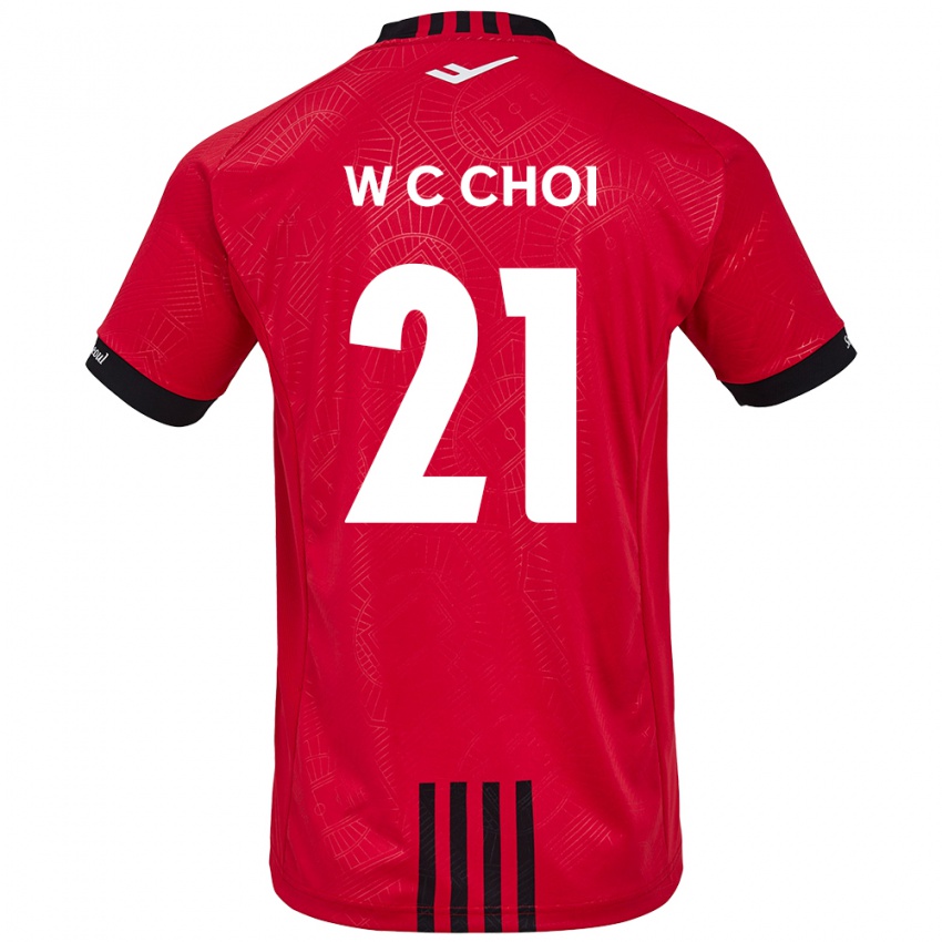 Niño Camiseta Cheol-Won Choi #21 Negro Rojo 1ª Equipación 2024/25 La Camisa Chile